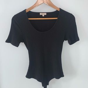 Black Ribbed Madewell Bodysuit Size L